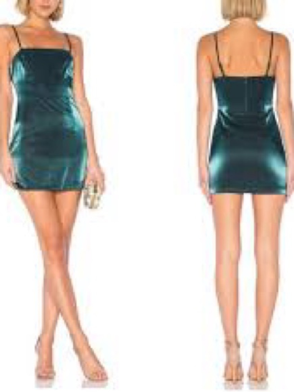 superdown Nory Zip Back Teal Mini Dress